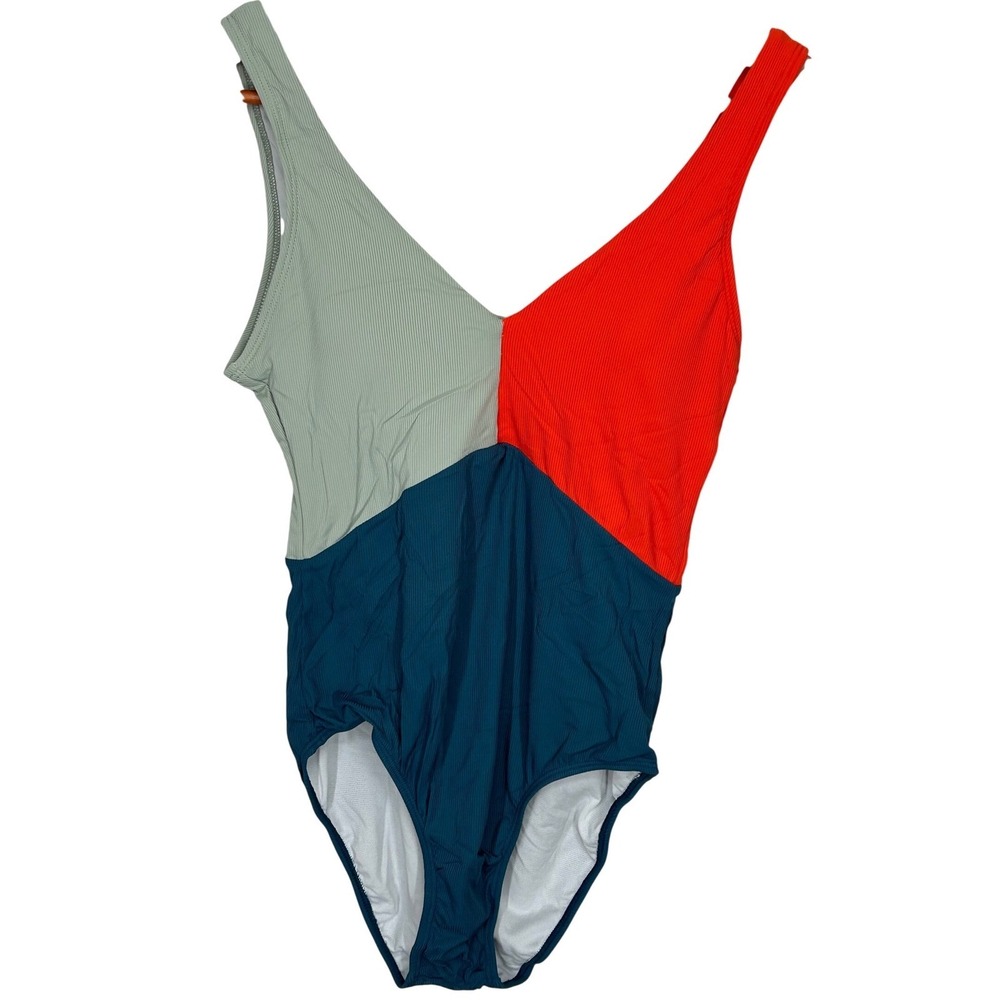 The Kelly Cahill Collection Swimwear One Piece Color Block Swimsuit Women MT NWT